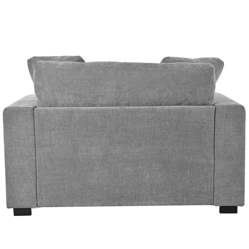 Gray Modern 53.5  Chaise Lounge Chair with Solid Wood Legs and Pillows for Living Room