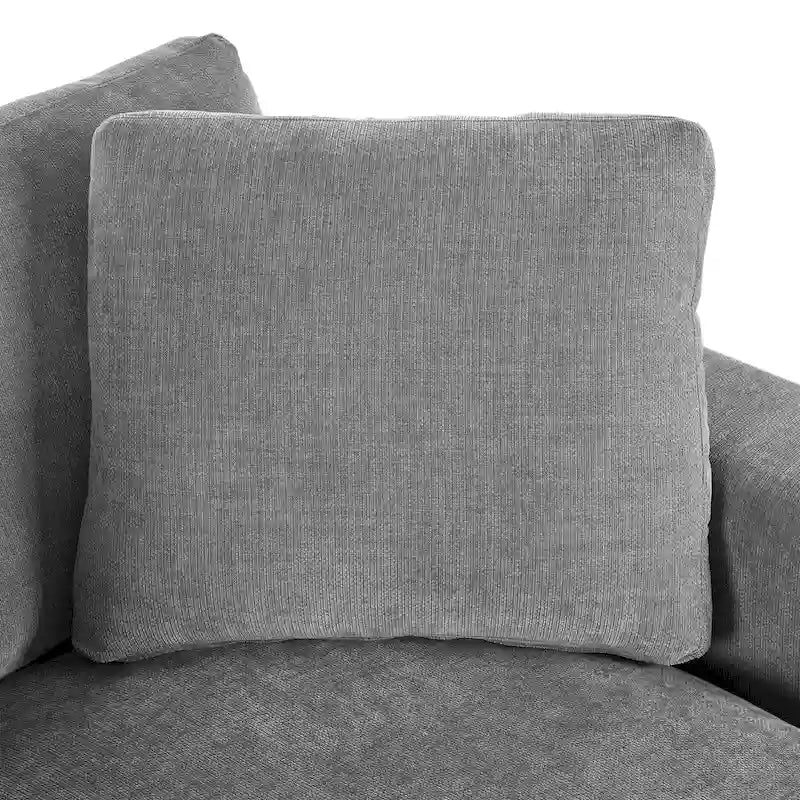 Gray Modern 53.5  Chaise Lounge Chair with Solid Wood Legs and Pillows for Living Room