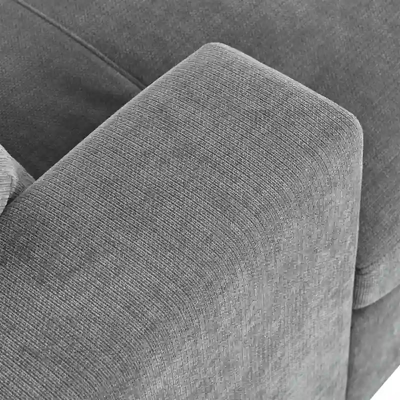 Gray Modern 53.5  Chaise Lounge Chair with Solid Wood Legs and Pillows for Living Room