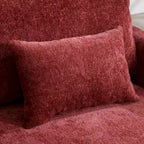 Red 68.9  Chenille 2-Seater Sofa with Detachable Cushions
