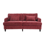 Red 68.9  Chenille 2-Seater Sofa with Detachable Cushions