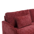 Red 68.9  Chenille 2-Seater Sofa with Detachable Cushions