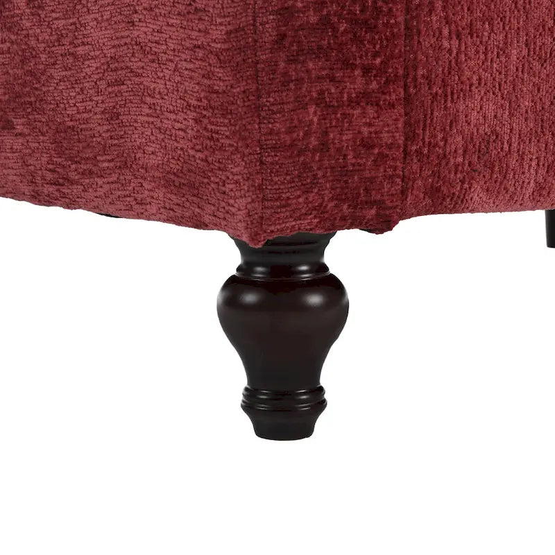 Red 68.9  Chenille 2-Seater Sofa with Detachable Cushions