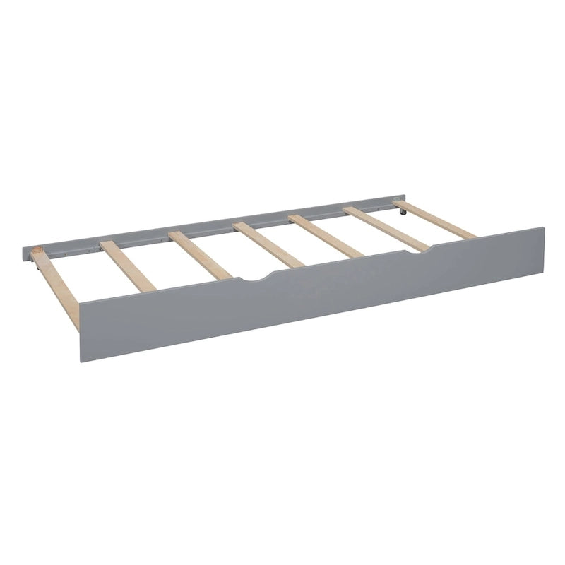 Gray Full Size Queen Upholstered Bed with Wingback Headboard and Four Drawers