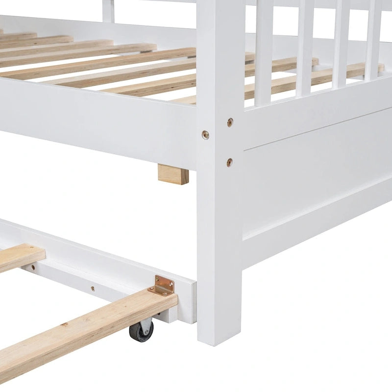 Queen Upholstered Bed with Wingback Headboard and Four Drawers
