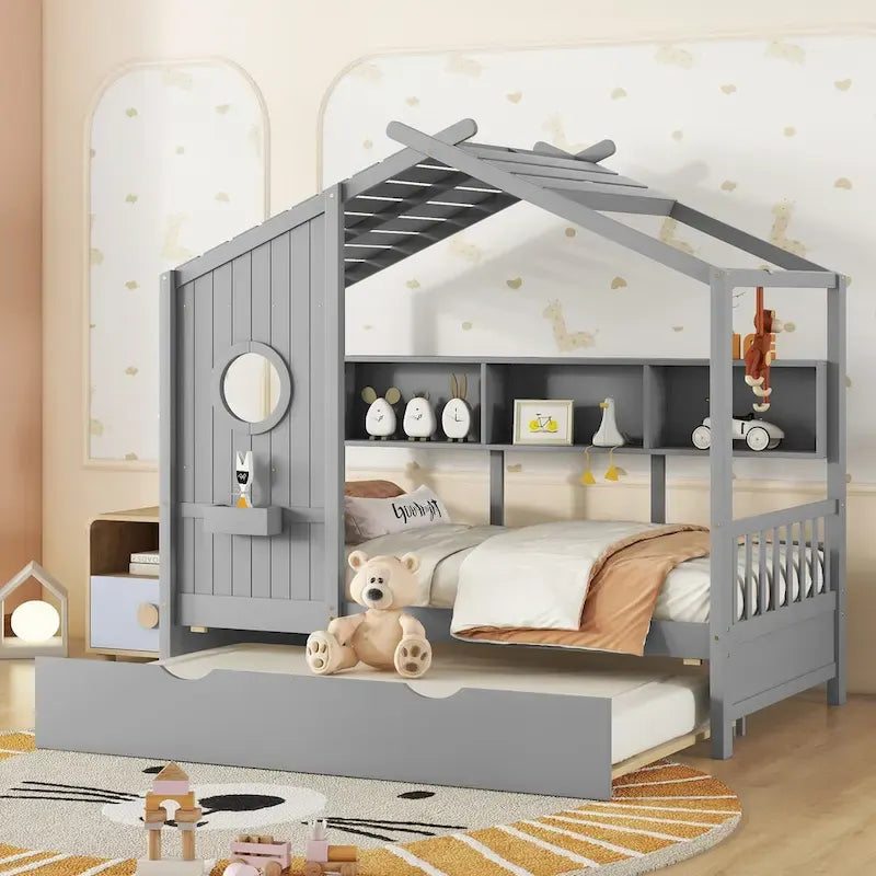 Queen Upholstered Bed with Wingback Headboard and Four Drawers