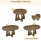 Vintage Style 5-piece Dining Set with Extendable Table and 4 Upholstered Chairs
