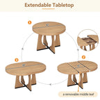 Vintage Style 5-piece Dining Set with Extendable Table and 4 Upholstered Chairs