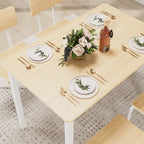 Compact 5-Piece Dining Table Set with 4 Chairs, 43  Metal Frame & MDF, Ideal for Small Spaces, Easy to Clean