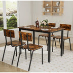 Compact 5-Piece Dining Table Set with 4 Chairs, 43  Metal Frame & MDF, Ideal for Small Spaces, Easy to Clean