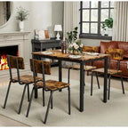 Compact 5-Piece Dining Table Set with 4 Chairs, 43  Metal Frame & MDF, Ideal for Small Spaces, Easy to Clean