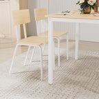 Compact 5-Piece Dining Table Set with 4 Chairs, 43  Metal Frame & MDF, Ideal for Small Spaces, Easy to Clean