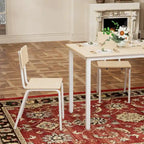 Compact 5-Piece Dining Table Set with 4 Chairs, 43  Metal Frame & MDF, Ideal for Small Spaces, Easy to Clean