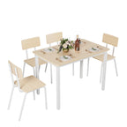 Compact 5-Piece Dining Table Set with 4 Chairs, 43  Metal Frame & MDF, Ideal for Small Spaces, Easy to Clean