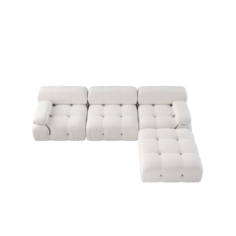 L-shape Velvet Modern Sofa Soft Couch