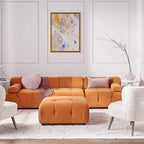 L-shape Velvet Modern Sofa Soft Couch