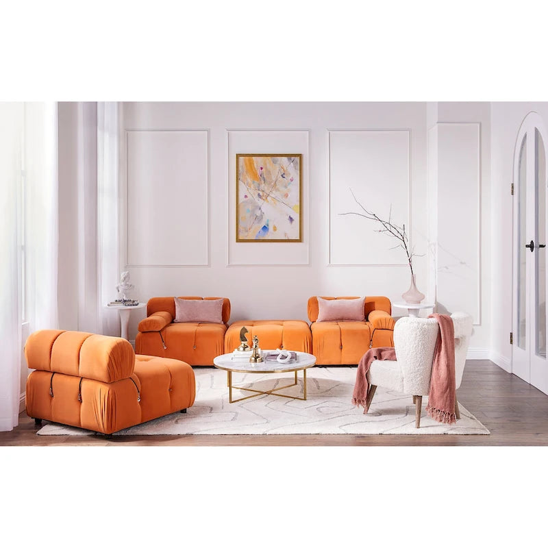 L-shape Velvet Modern Sofa Soft Couch