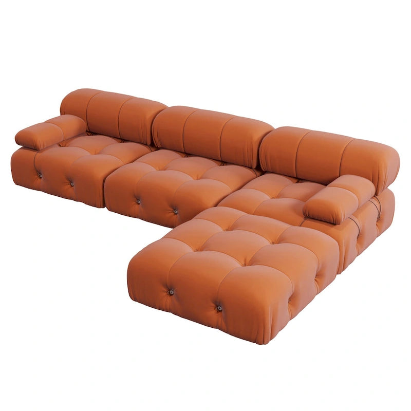 L-shape Velvet Modern Sofa Soft Couch