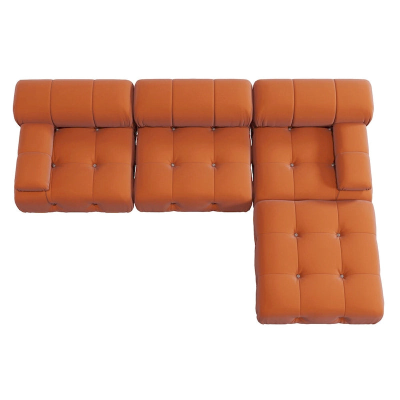 L-shape Velvet Modern Sofa Soft Couch