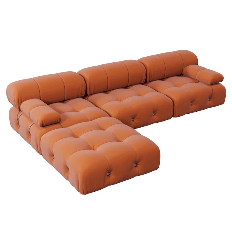 L-shape Velvet Modern Sofa Soft Couch