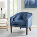 Blue Upholstered Tufted Mid-Century Accent Chair