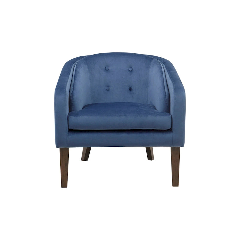 Cora Blue Upholstered Tufted Mid-Century Accent Chair