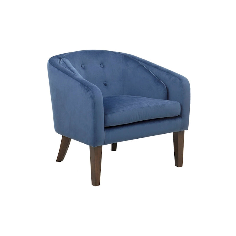 Cora Blue Upholstered Tufted Mid-Century Accent Chair