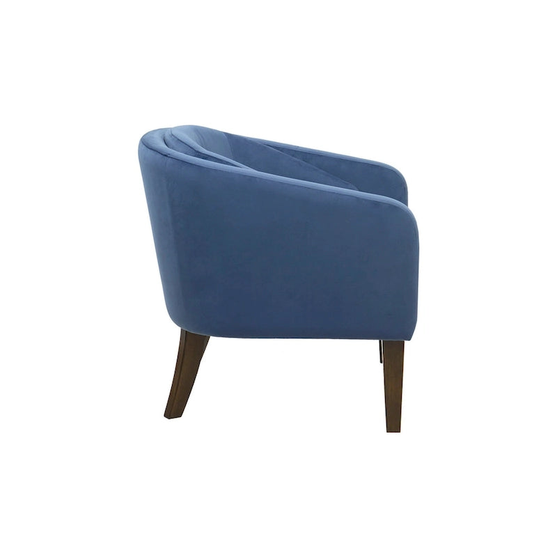 Cora Blue Upholstered Tufted Mid-Century Accent Chair