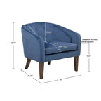 Blue Upholstered Tufted Mid-Century Accent Chair
