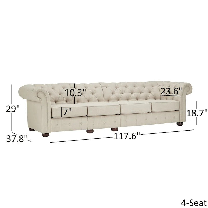 4-Seat Modular Chesterfield Sofa