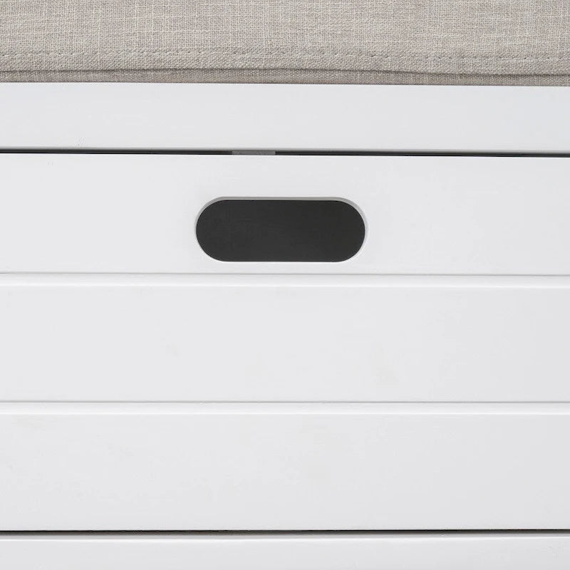 Storage Bench Entryway Bench with Removable Basket and 2 Drawers, with Removable Cushion for Living Room