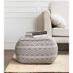 22-inch Square Pouf Ottoman - Handmade Footrest for Living Room, Bedroom, Nursery