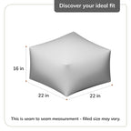 22-inch Square Pouf Ottoman - Handmade Footrest for Living Room, Bedroom, Nursery