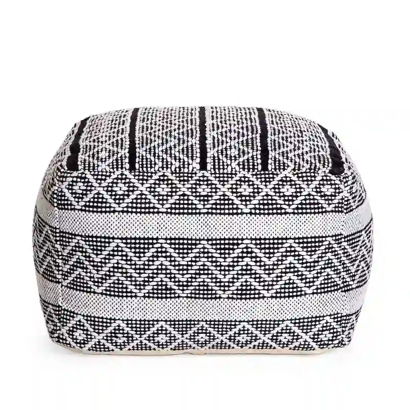 22-inch Square Pouf Ottoman - Handmade Footrest for Living Room, Bedroom, Nursery