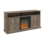 60-inch Barn Door Fireplace TV Stand