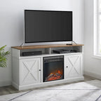 60-inch Barn Door Fireplace TV Stand