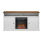 60-inch Barn Door Fireplace TV Stand
