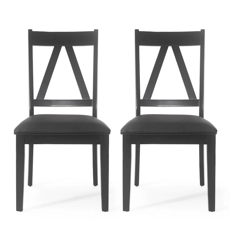 Farmhouse Upholstered Wood Dining Chairs  20.00  L x 22.75  W x 39.00  H