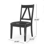Farmhouse Upholstered Wood Dining Chairs  20.00  L x 22.75  W x 39.00  H