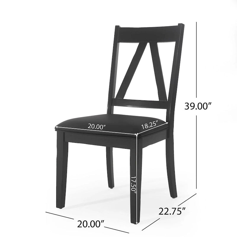 Farmhouse Upholstered Wood Dining Chairs  20.00  L x 22.75  W x 39.00  H