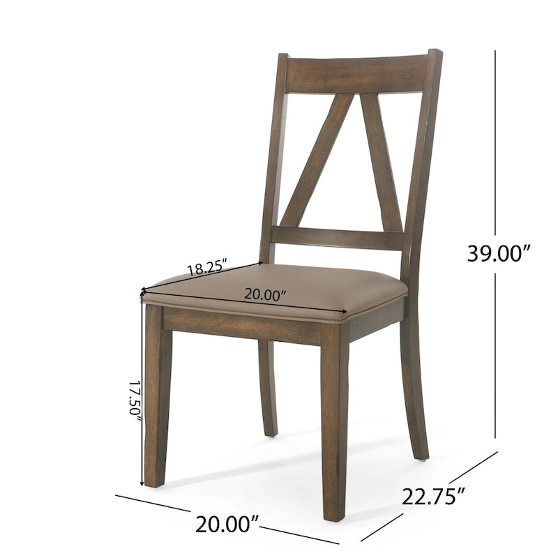 Farmhouse Upholstered Wood Dining Chairs  20.00  L x 22.75  W x 39.00  H
