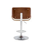 Height Adjustable Bar Stool, PU Upholstery, Chrome Base