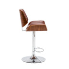 Height Adjustable Bar Stool, PU Upholstery, Chrome Base