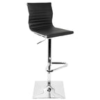 Contemporary Adjustable Bar Stool in Faux Leather