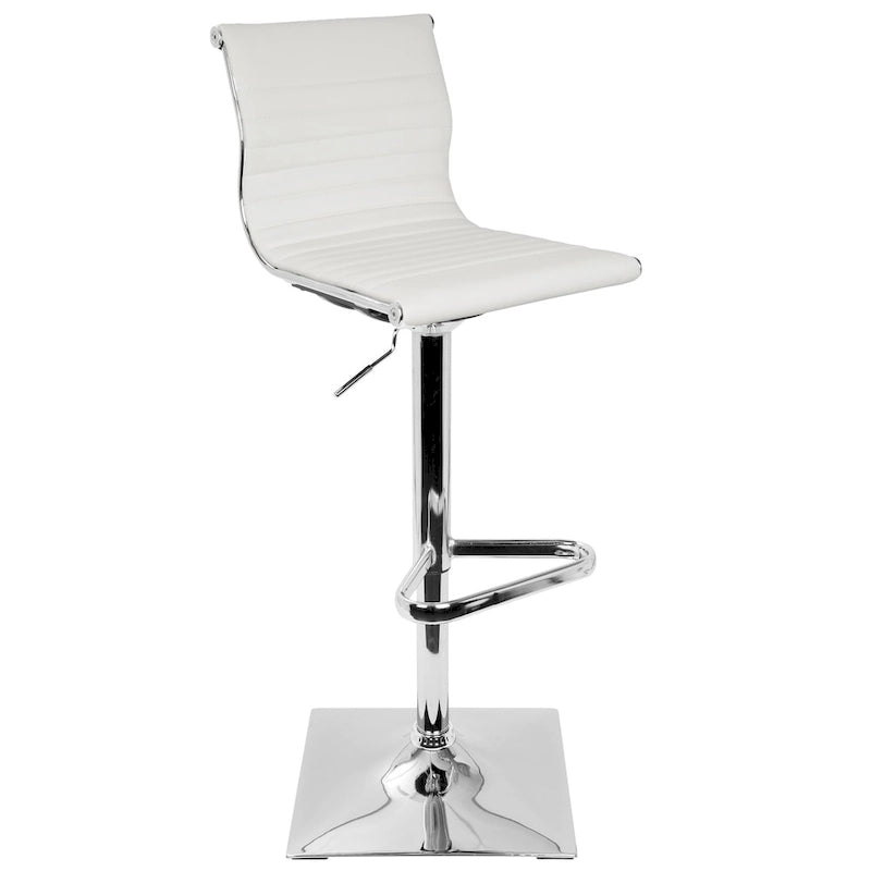 Contemporary Adjustable Bar Stool in Faux Leather