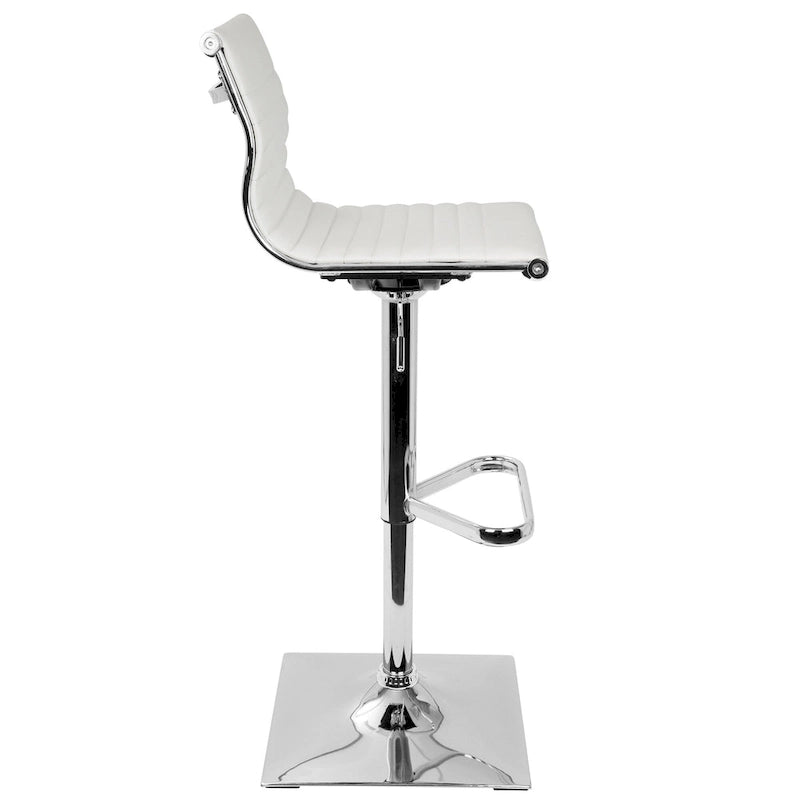 Contemporary Adjustable Bar Stool in Faux Leather
