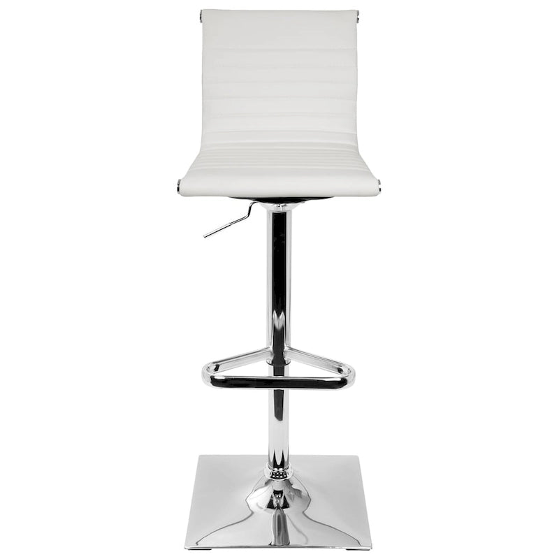 Contemporary Adjustable Bar Stool in Faux Leather