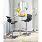 Contemporary Adjustable Bar Stool in Faux Leather