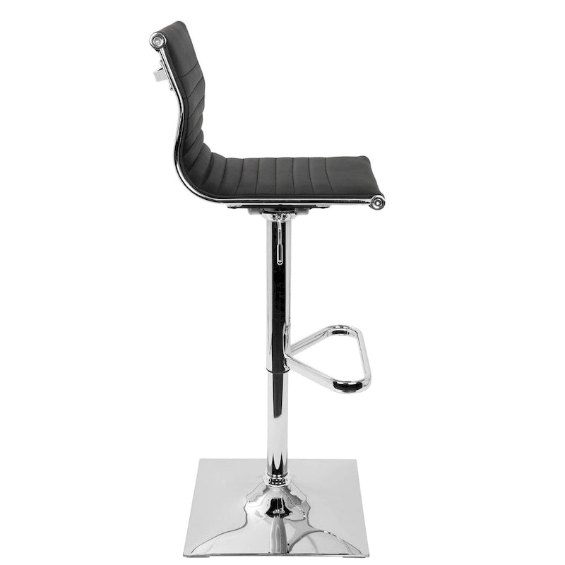 Contemporary Adjustable Bar Stool in Faux Leather