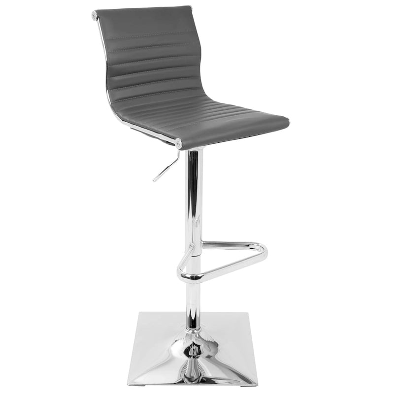 Contemporary Adjustable Bar Stool in Faux Leather